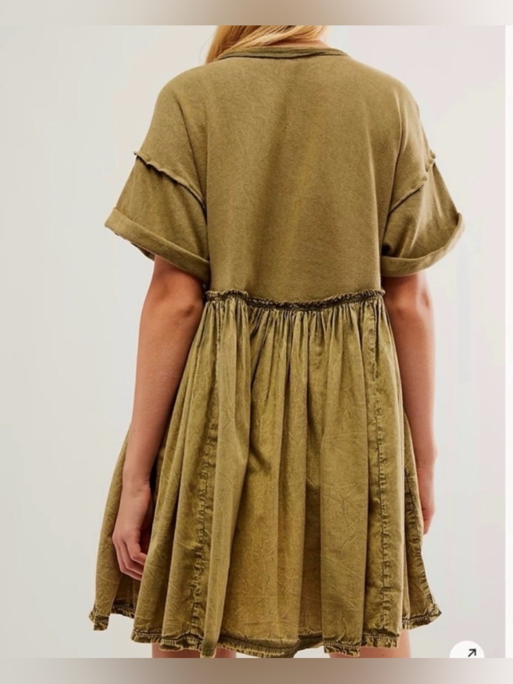Free People Olive Green Short Babydoll Catalina Dress - Picture 2 of 4